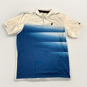 Nike Golf Mens XL Blue Ombré Disney Mickey Mouse Dri-Fit Short Sleeve Golf Shirt